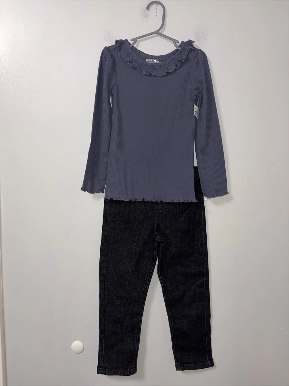 Garanimals Navy Ribbed Long Sleeve Top Black Pants Girls 5T NWT